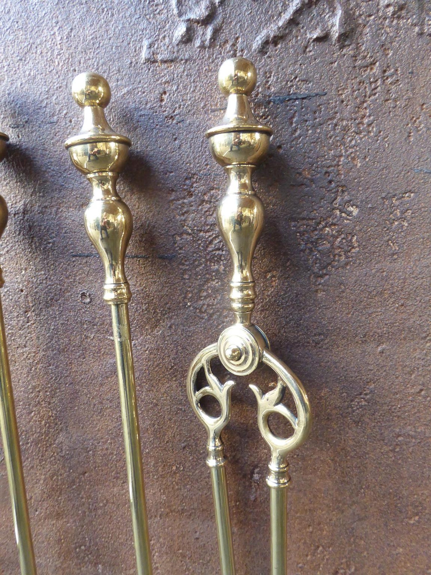 English Polished Brass Victorian Companion Set Or Fireplace Tool