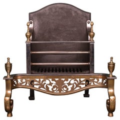 English Polished Brass 
Wrought Basket Grate