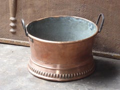 English Polished Copper Log Holder or Log Basket, 17th-18th Century