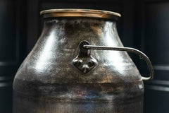 English Polished Iron & Brass Bound Milk Churn