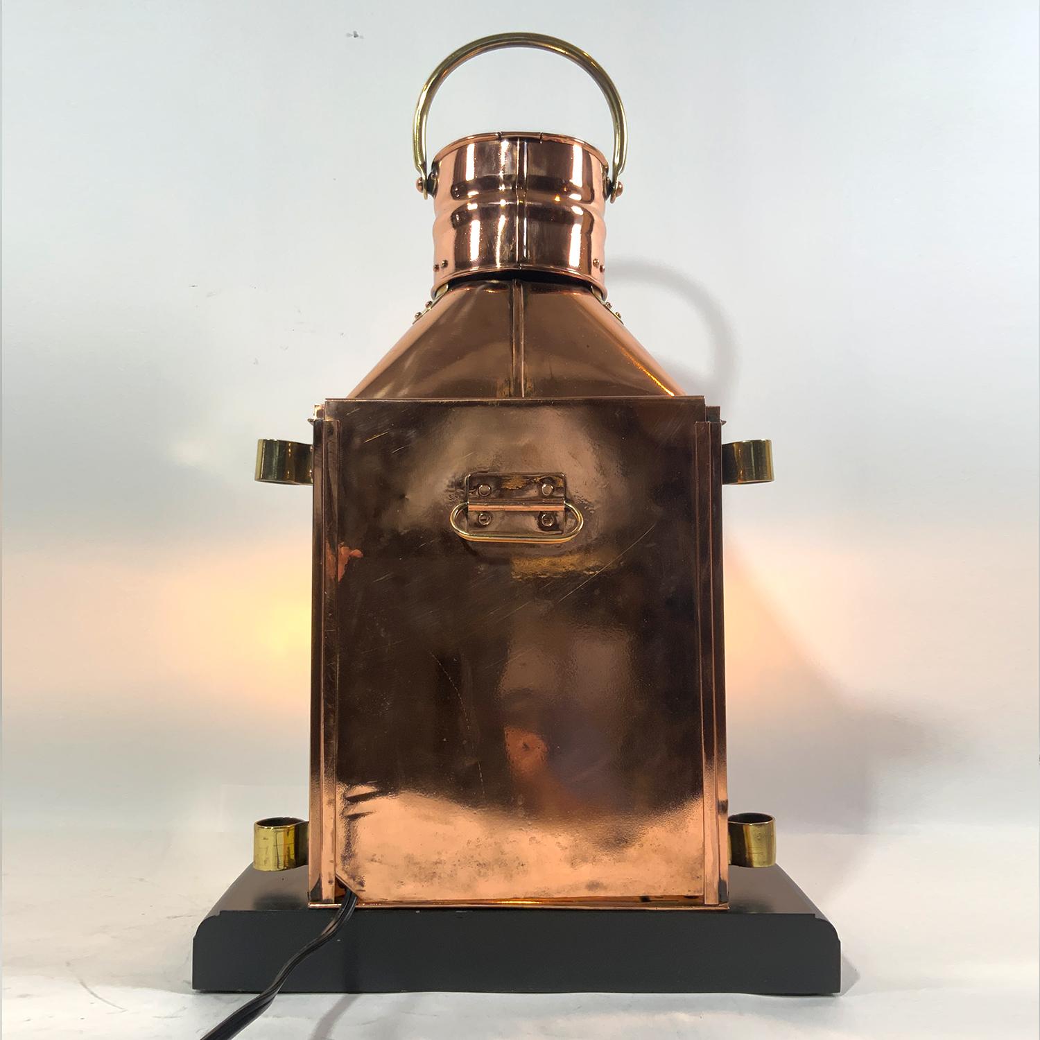 Lacquered English Polished Ships Masthead Lantern For Sale