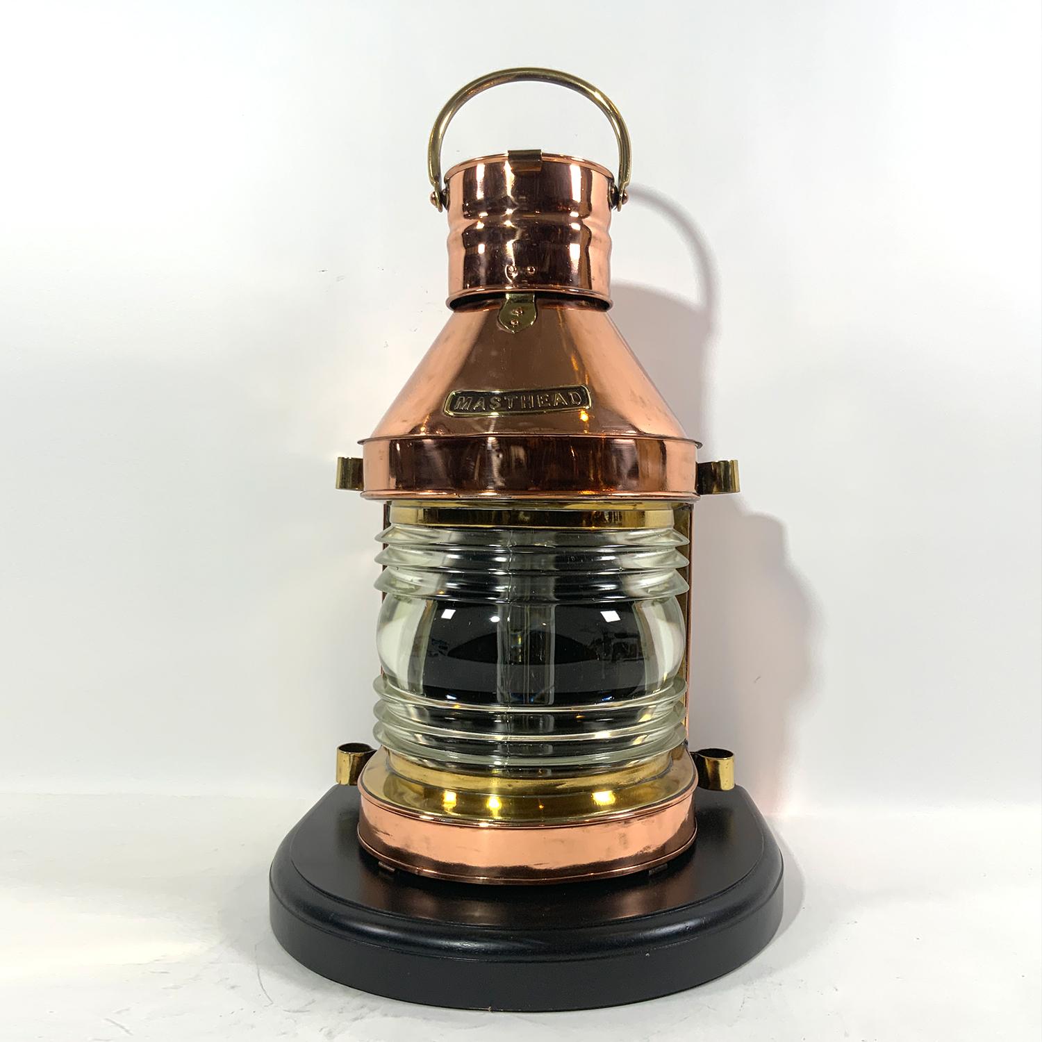 Brass English Polished Ships Masthead Lantern For Sale