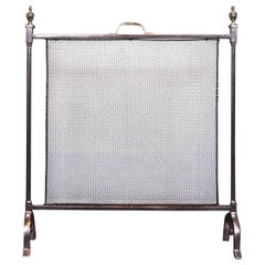 English Polished Steel Fire Screen