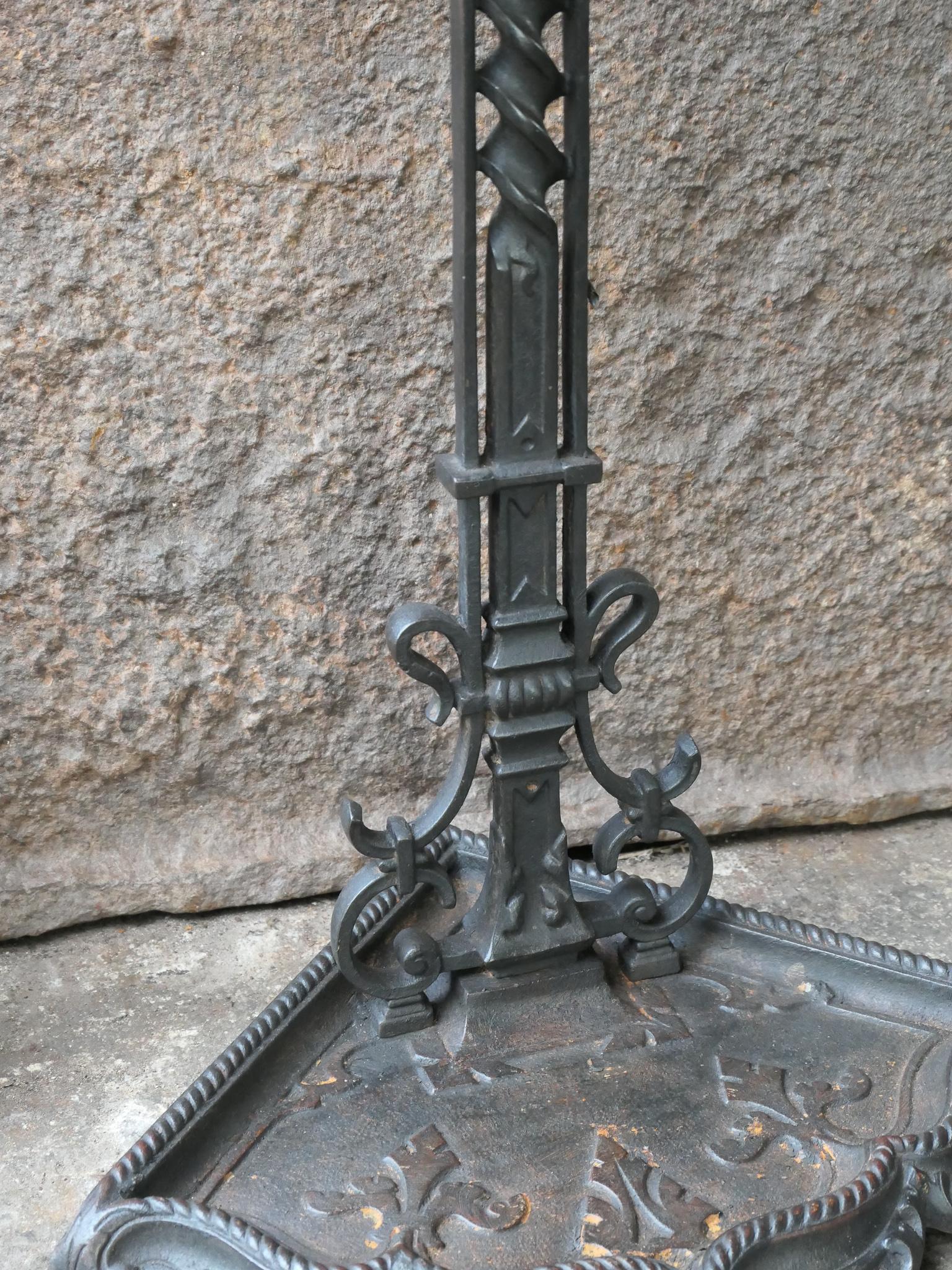 Juego victoriano de acompañamiento para la chimenea, acero pulido, s. XIX en venta 3