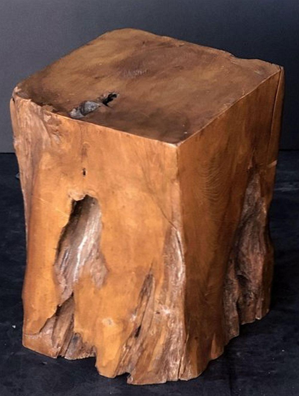 English Polished Wood Stool or Rustic Table 5