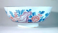 18th-Century English Polychrome Delftware Bowl, Bristol