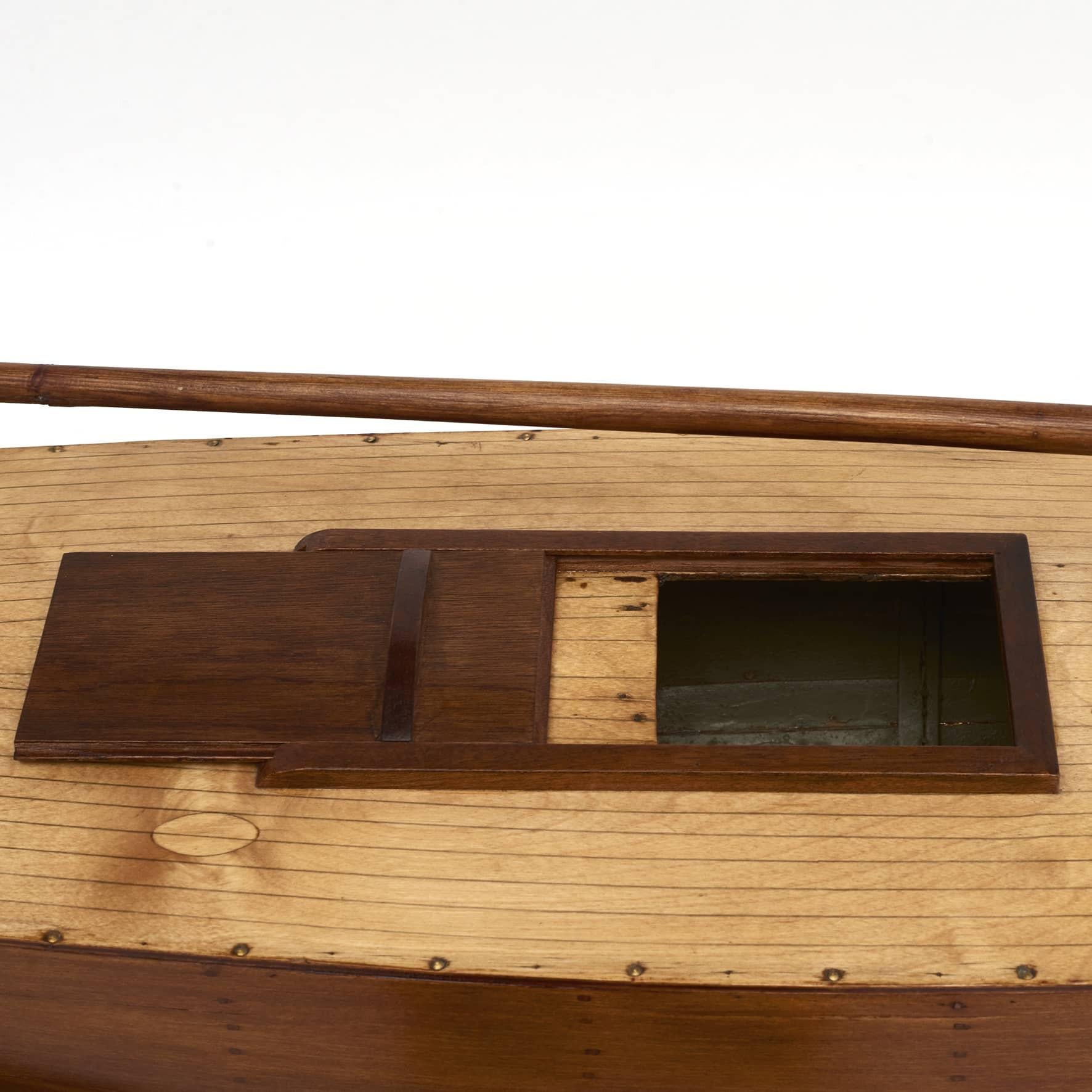 Mahogany English Pond Yacht Wooden Ship Model For Sale