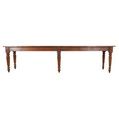 English Poplar & Mahogany Dining Table