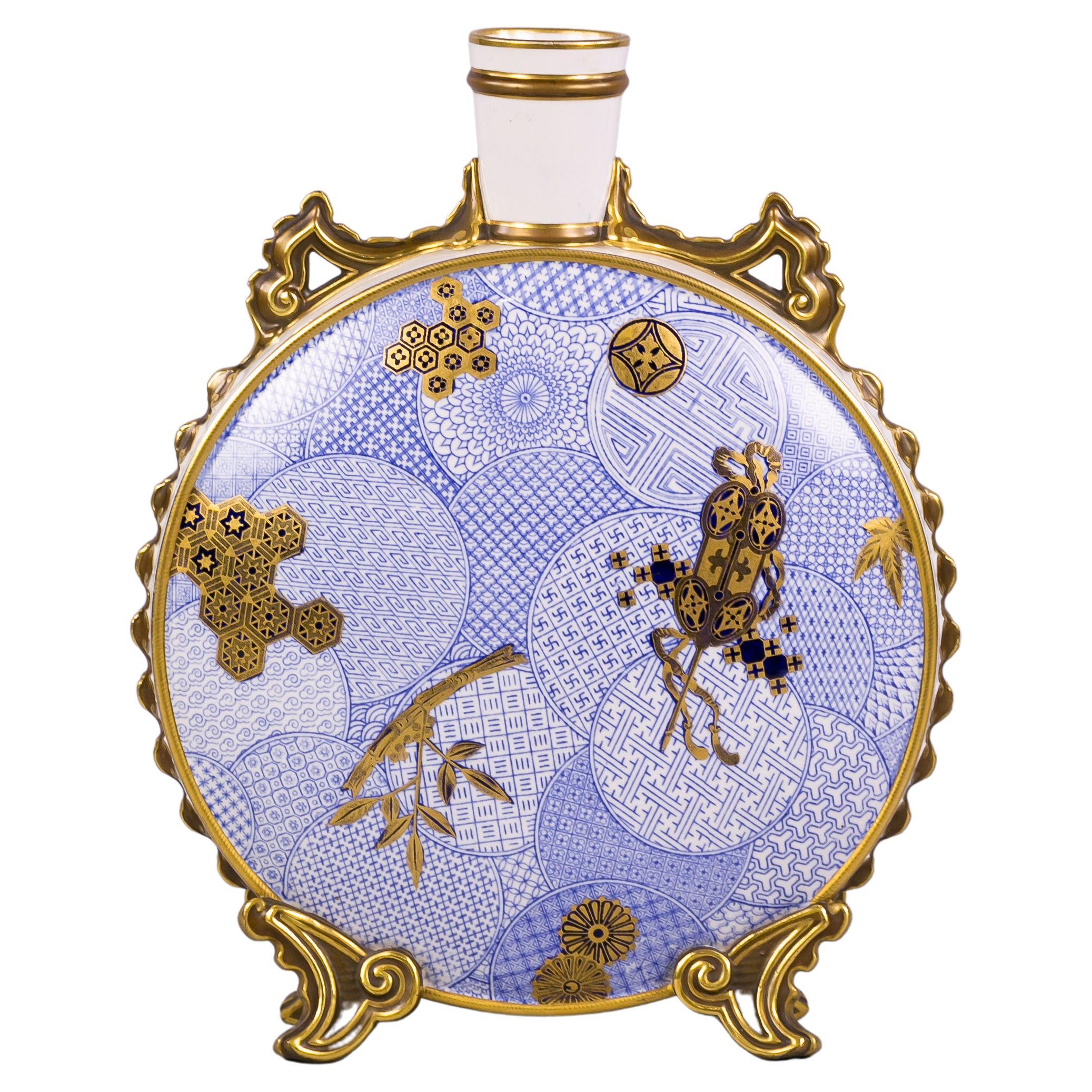 Vaso orientalista in porcellana inglese del periodo estetico, 1880 circa