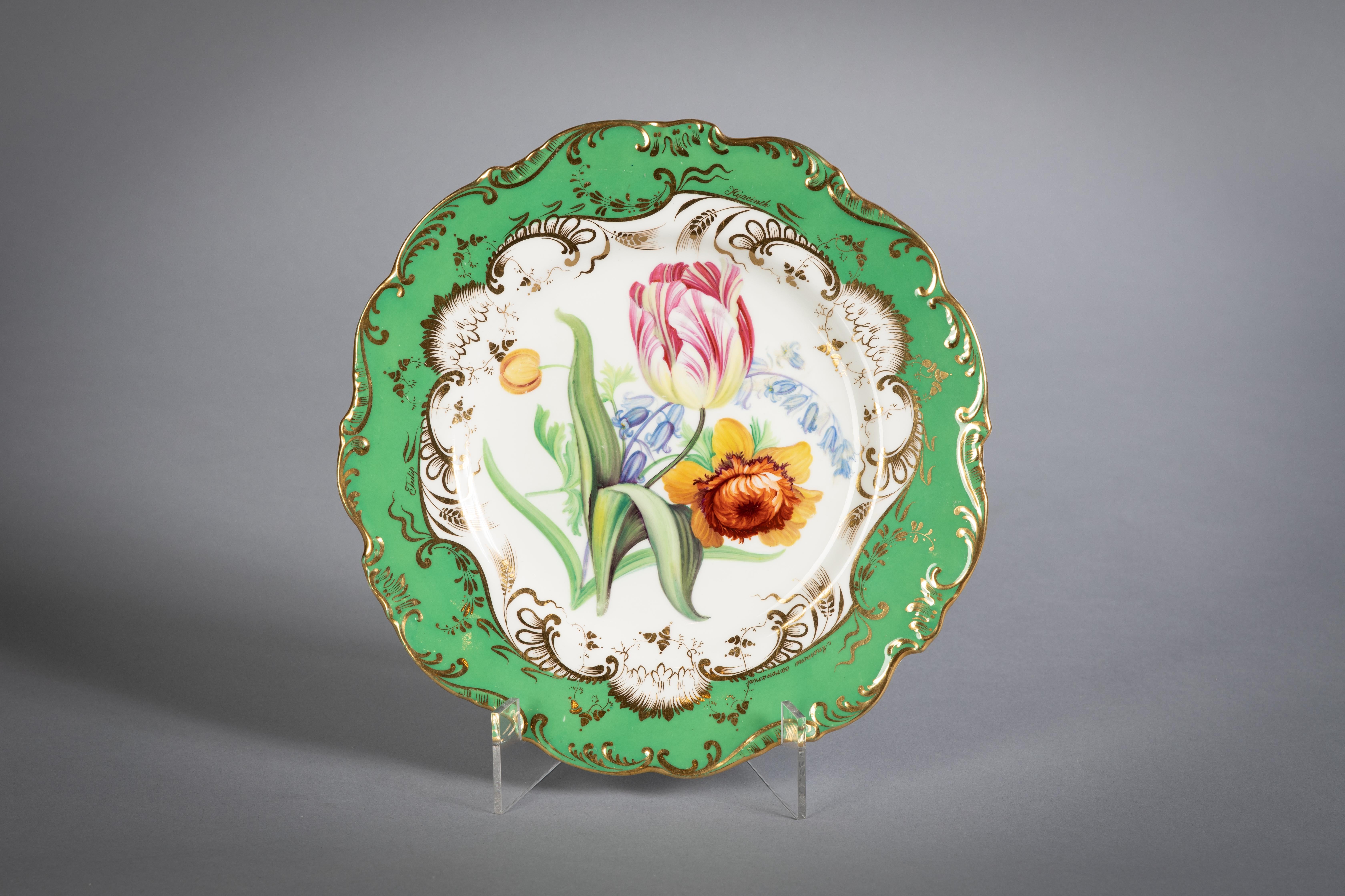 Service de table botanique en porcelaine anglaise, Coalport, vers 1840 en vente 4