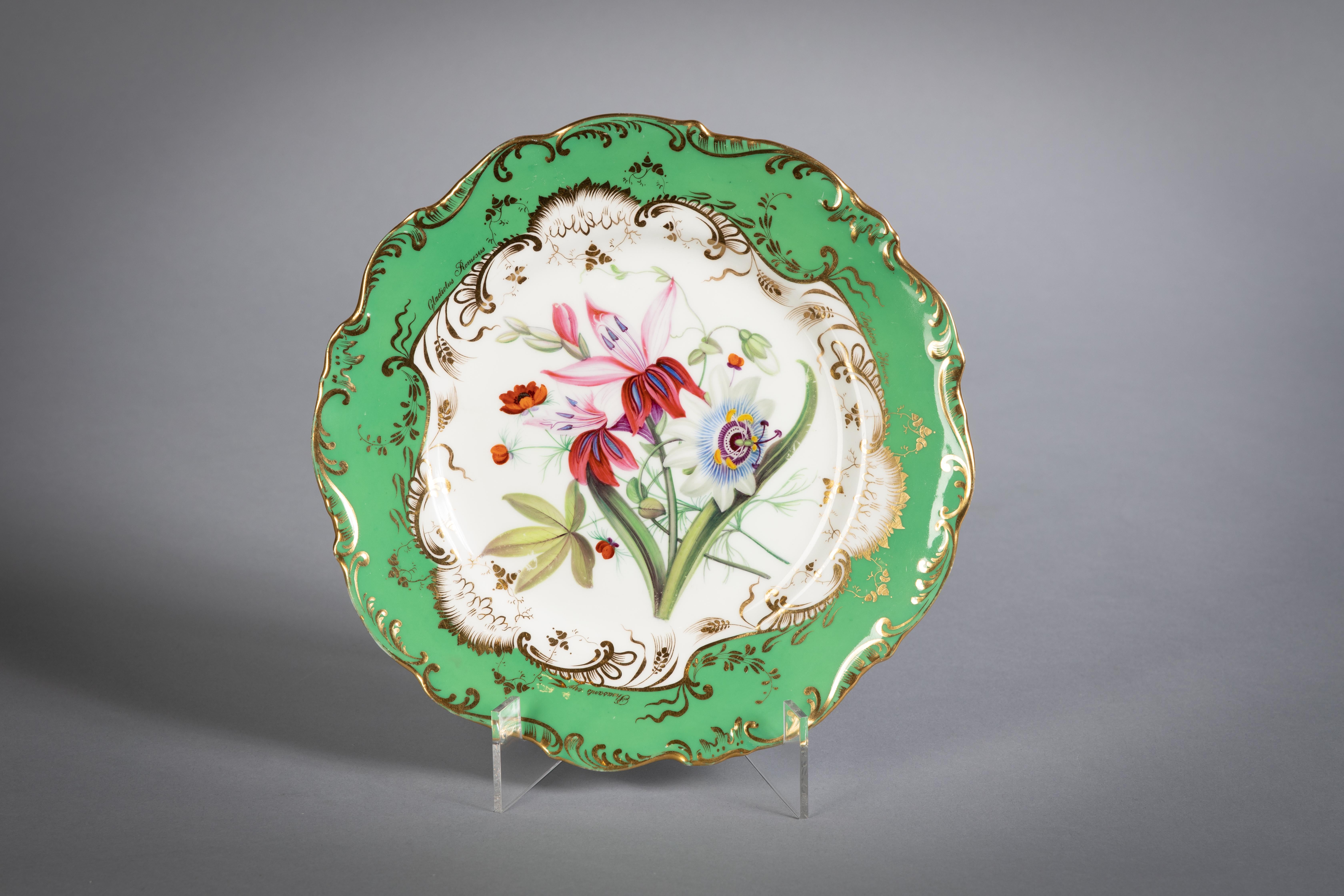 English Porcelain Botanical Dinner Service, Coalport, circa 1840 For Sale 8