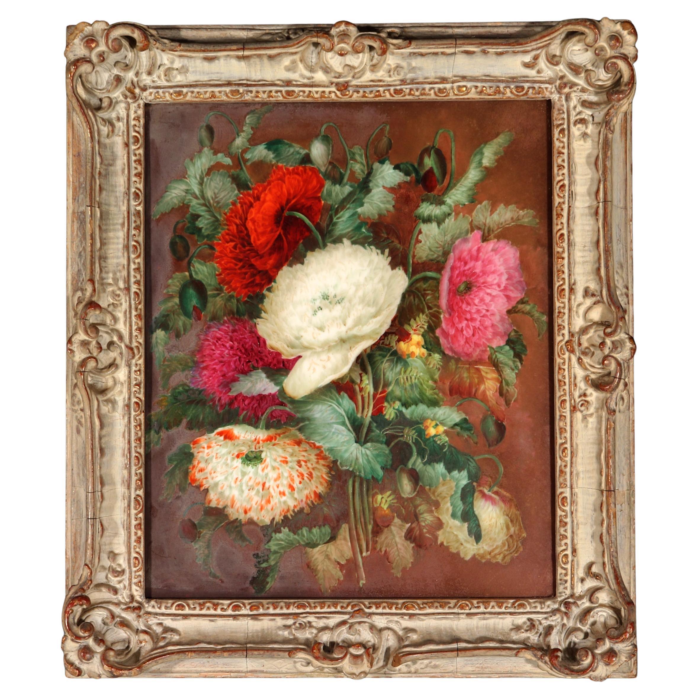 English Porcelain Botanical Plaque, Attributed to Derby