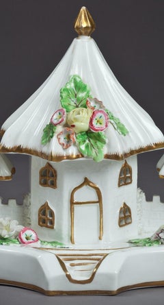 English Porcelain Cottage Pastille Burner, circa 1820