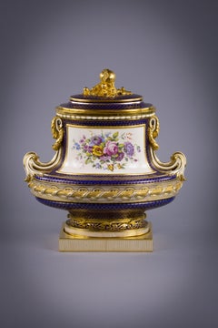 English Porcelain Covered Vase, Minton, circa 1875