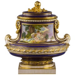 Antique English Porcelain Covered Vase, Minton, circa 1875