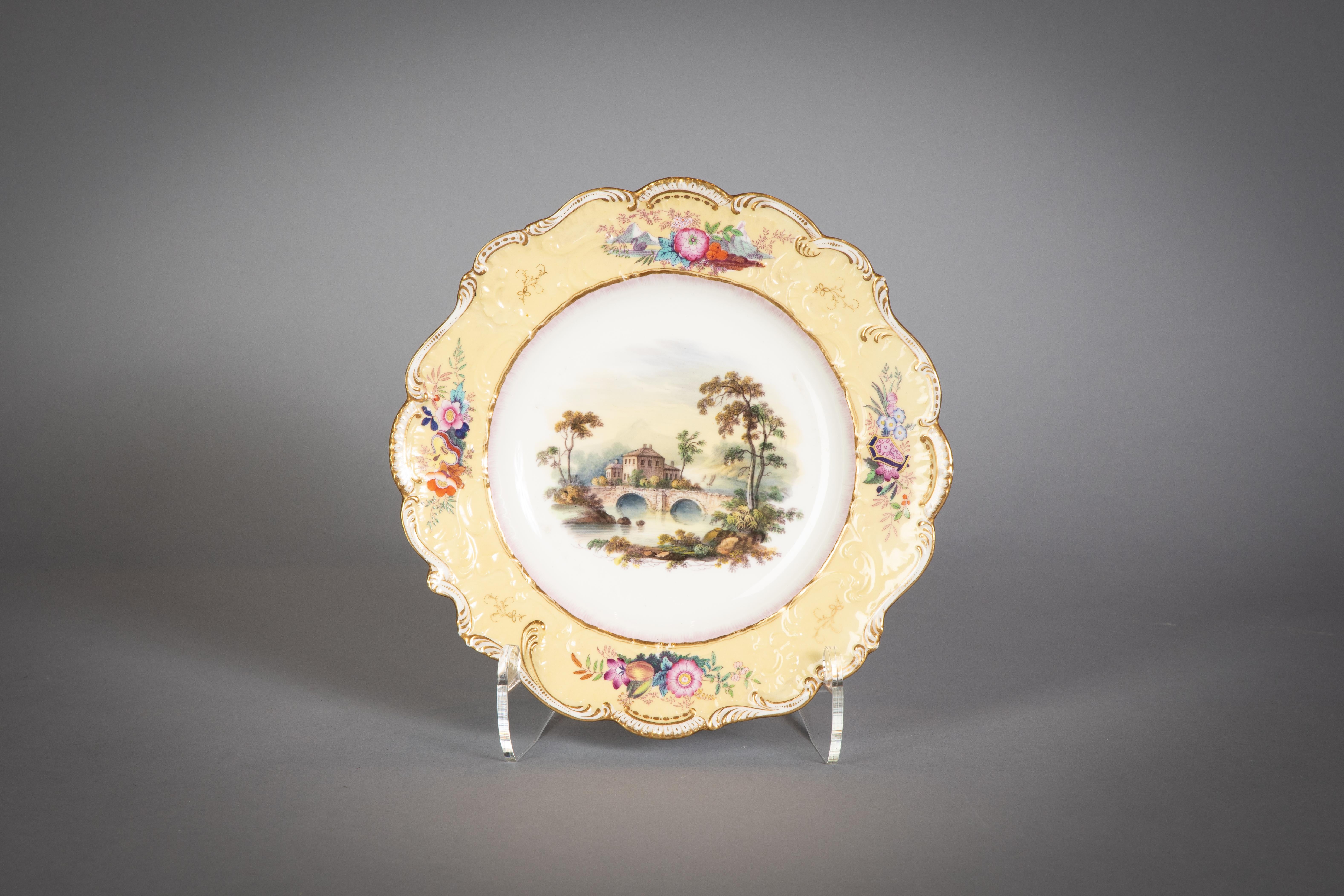 English Porcelain Dessert Service, circa 1820 For Sale 8