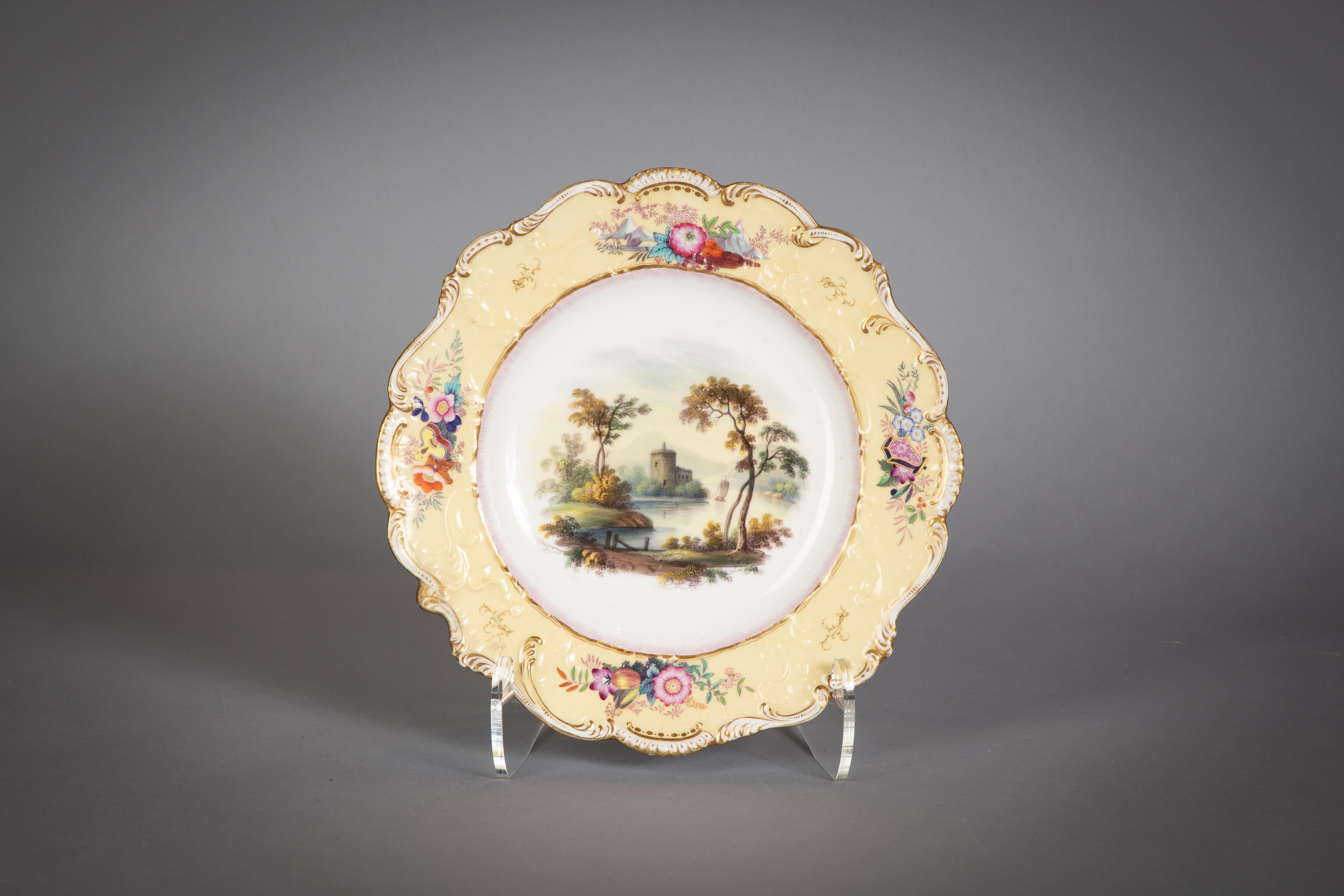 English Porcelain Dessert Service, circa 1820 For Sale 11