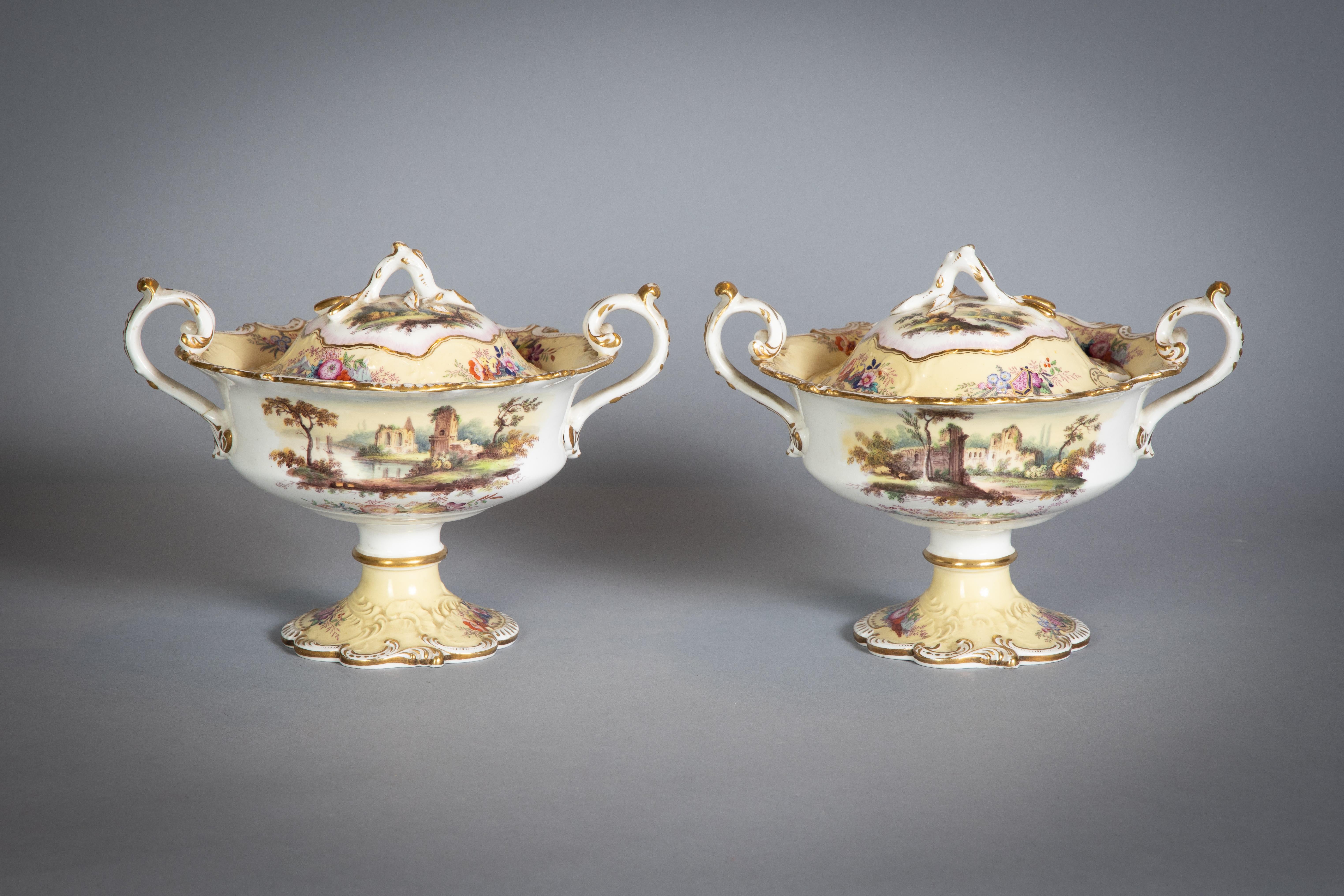 Early 19th Century English Porcelain Dessert Service, circa 1820 For Sale
