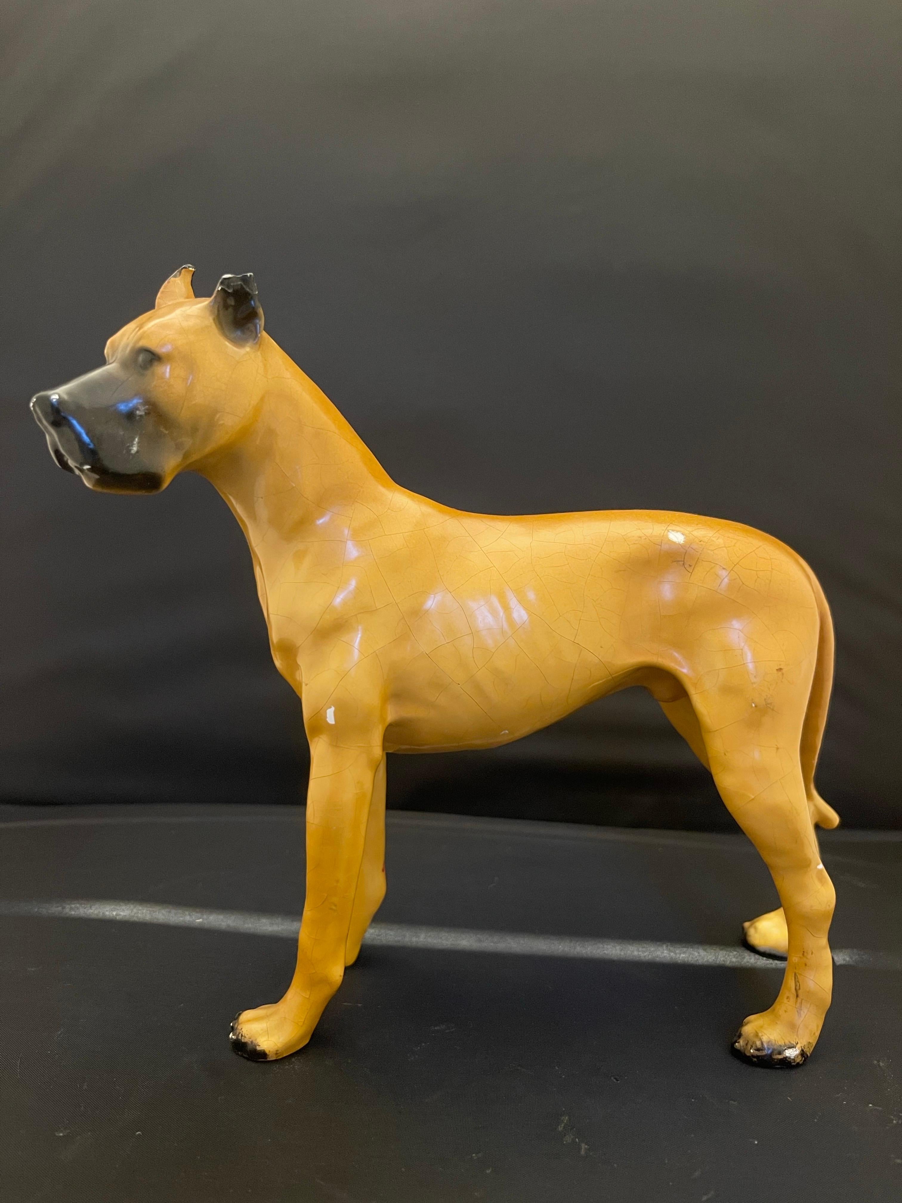 English Porcelain Figure of a Great Dane Dog, Early 20th Century For Sale 4