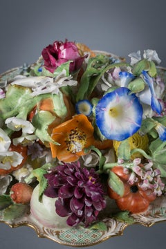 English Porcelain Floral and Fruit Centerpiece, circa 1820