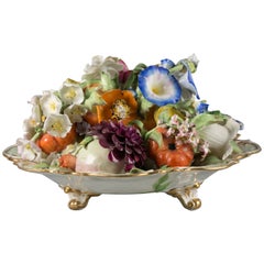 English Porcelain Floral and Fruit Centerpiece, circa 1820