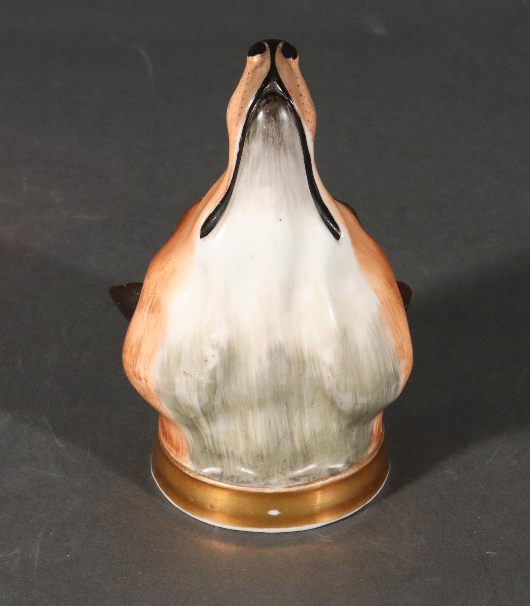 Early 19th Century English Porcelain Fox-head Stirrup Cup