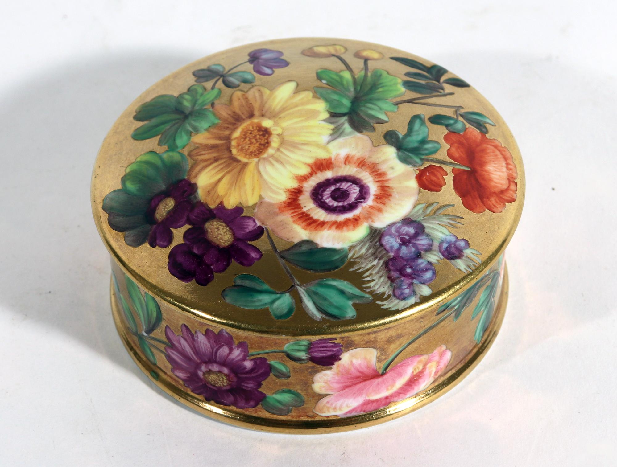 Regency English Porcelain Patch Box with Irish References, 