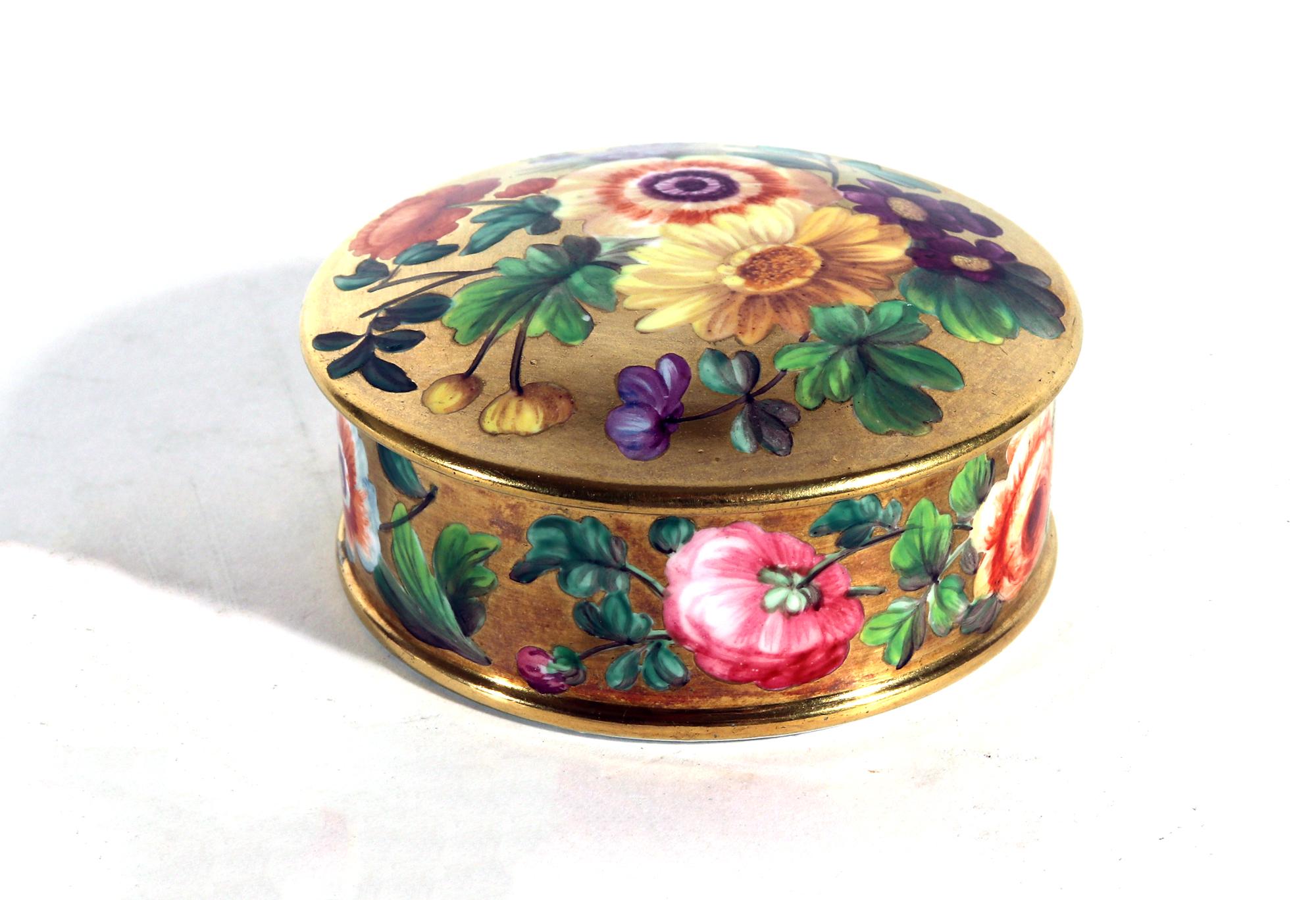 English Porcelain Patch Box with Irish References, 