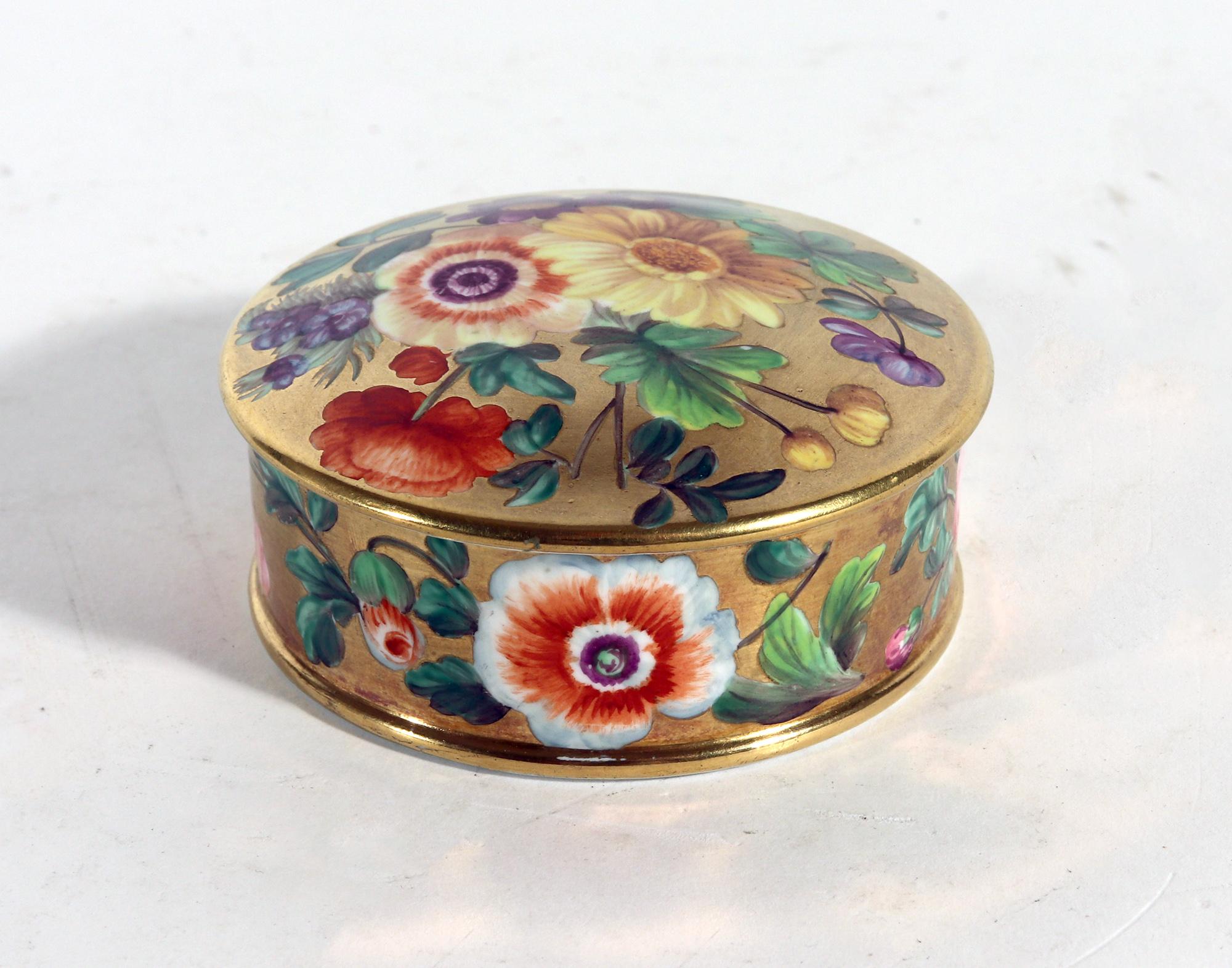 English Porcelain Patch Box with Irish References, 
