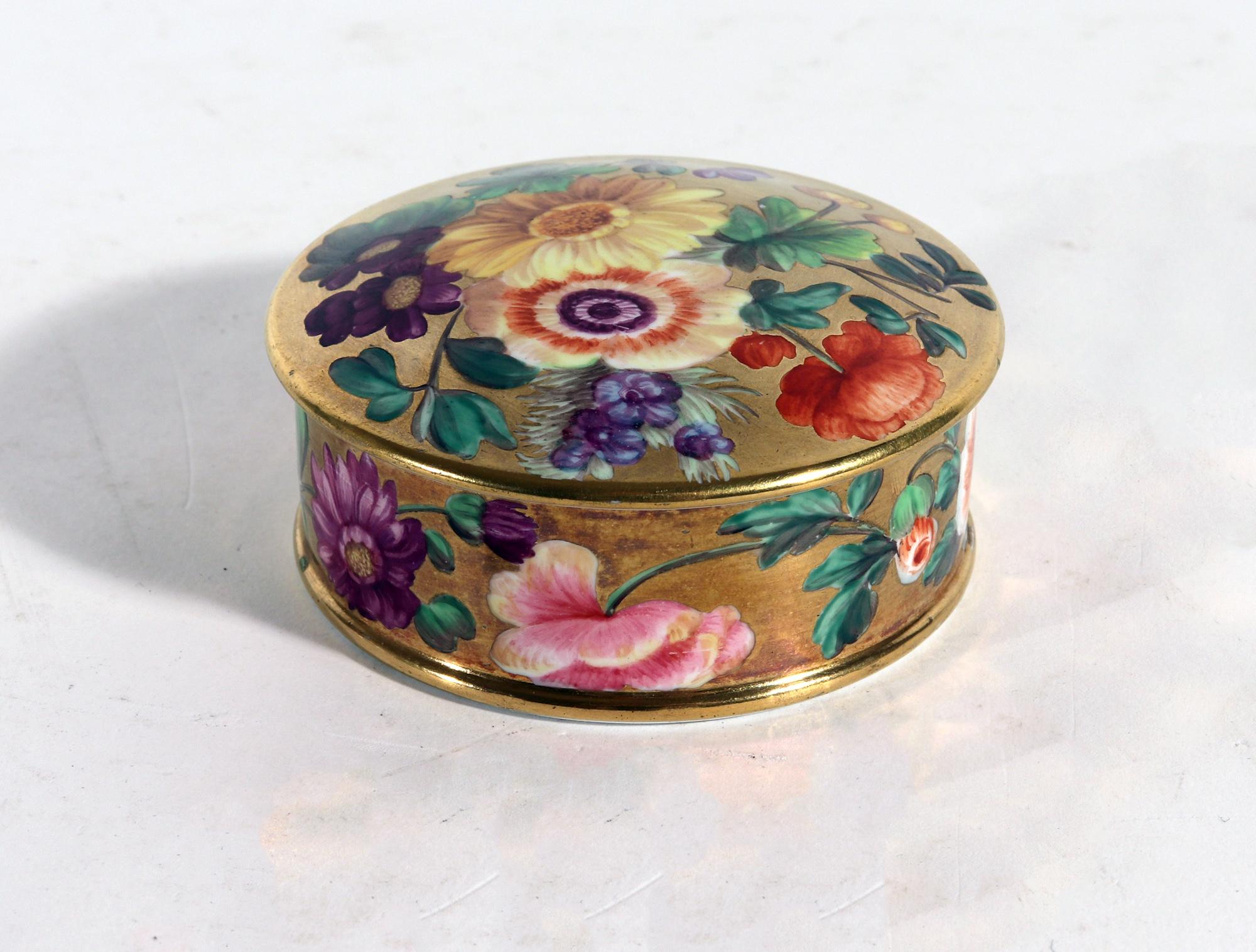 English Porcelain Patch Box with Irish References, 