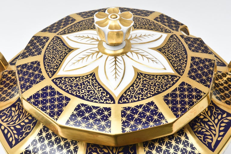 English Porcelain Imari Pattern Tureen with Underplate, Vibrantly ...