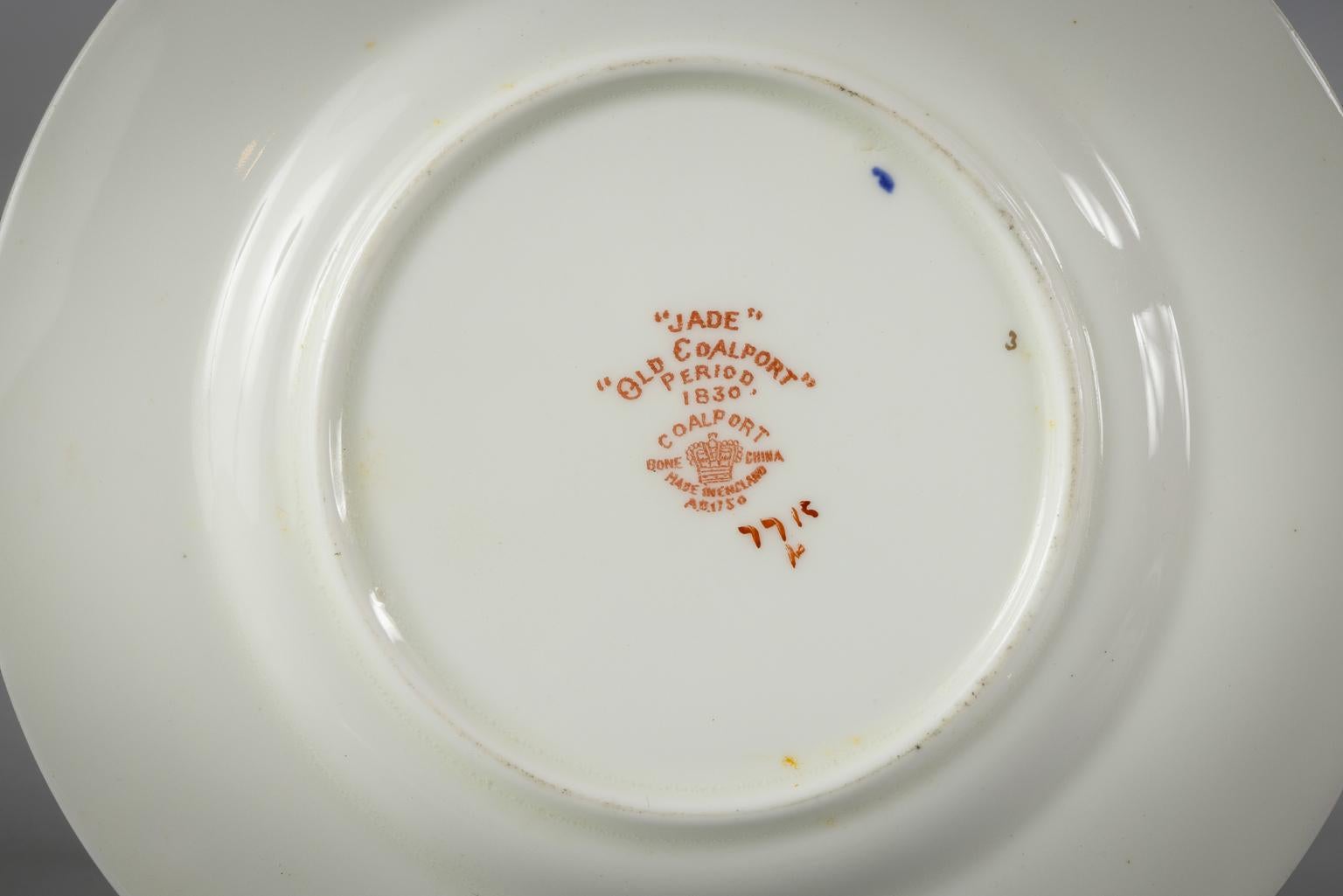 English Porcelain 'Jade' Pattern Service, Coalport, circa 1900 For Sale 2