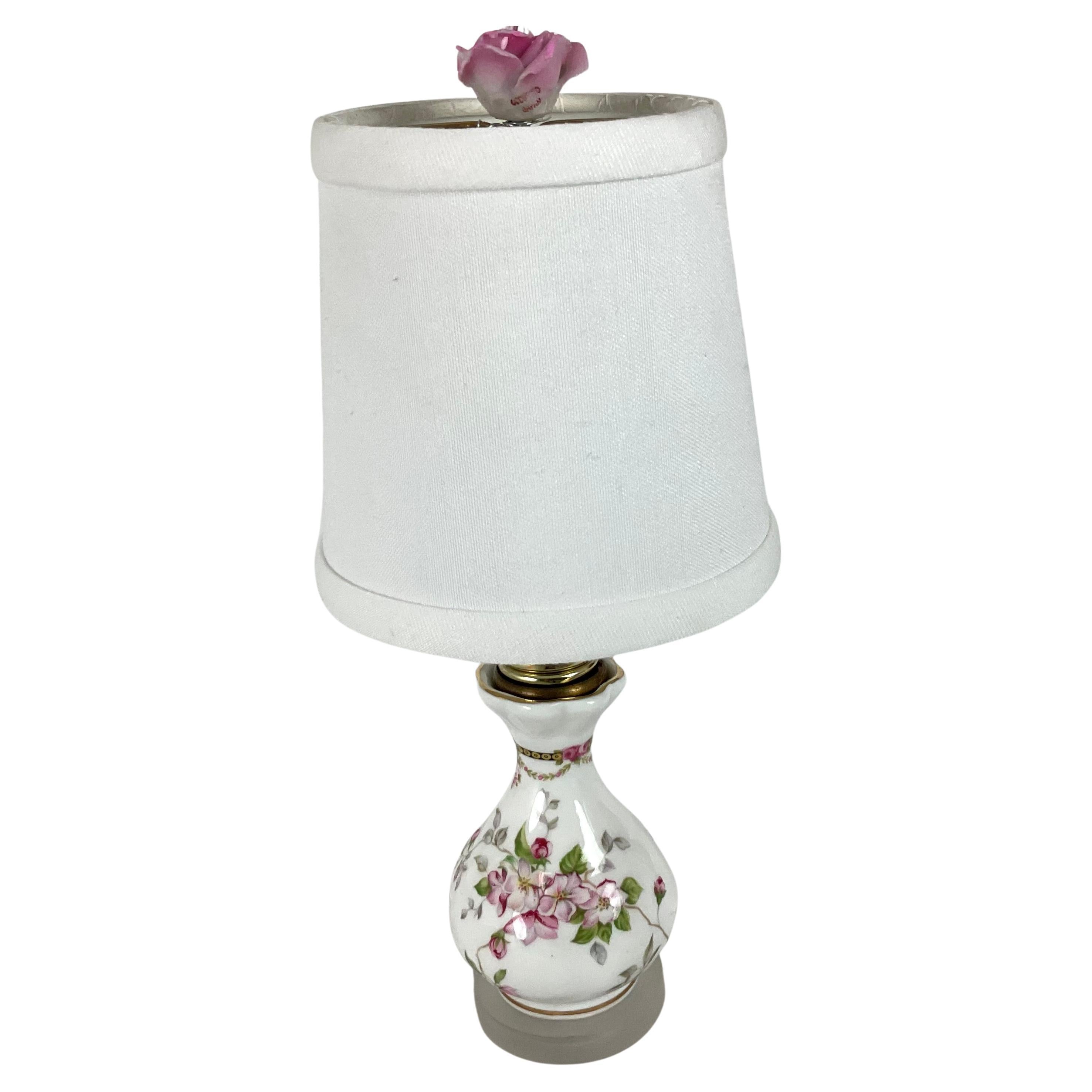 English Porcelain Mini Lamp For Sale