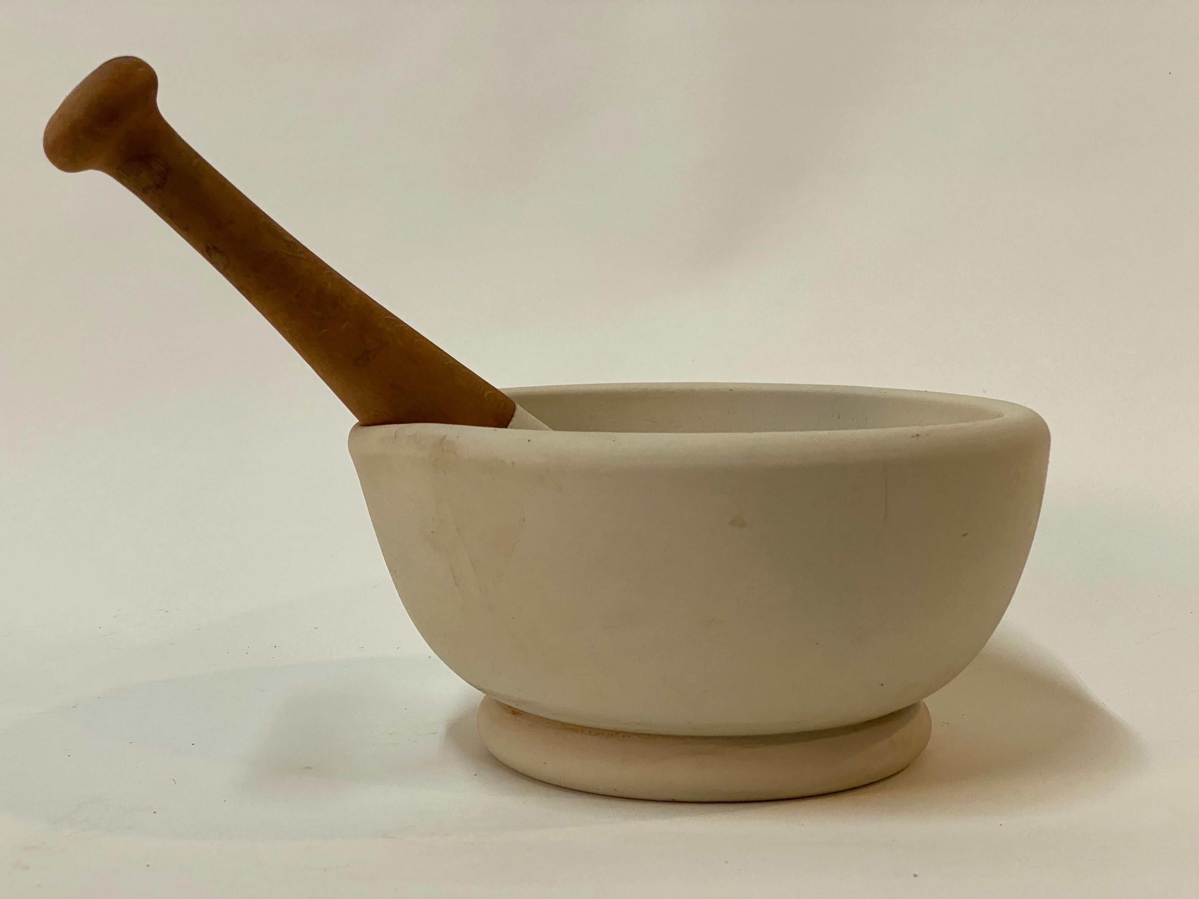 Rustic English Porcelain Mortar and Pestle #7 For Sale