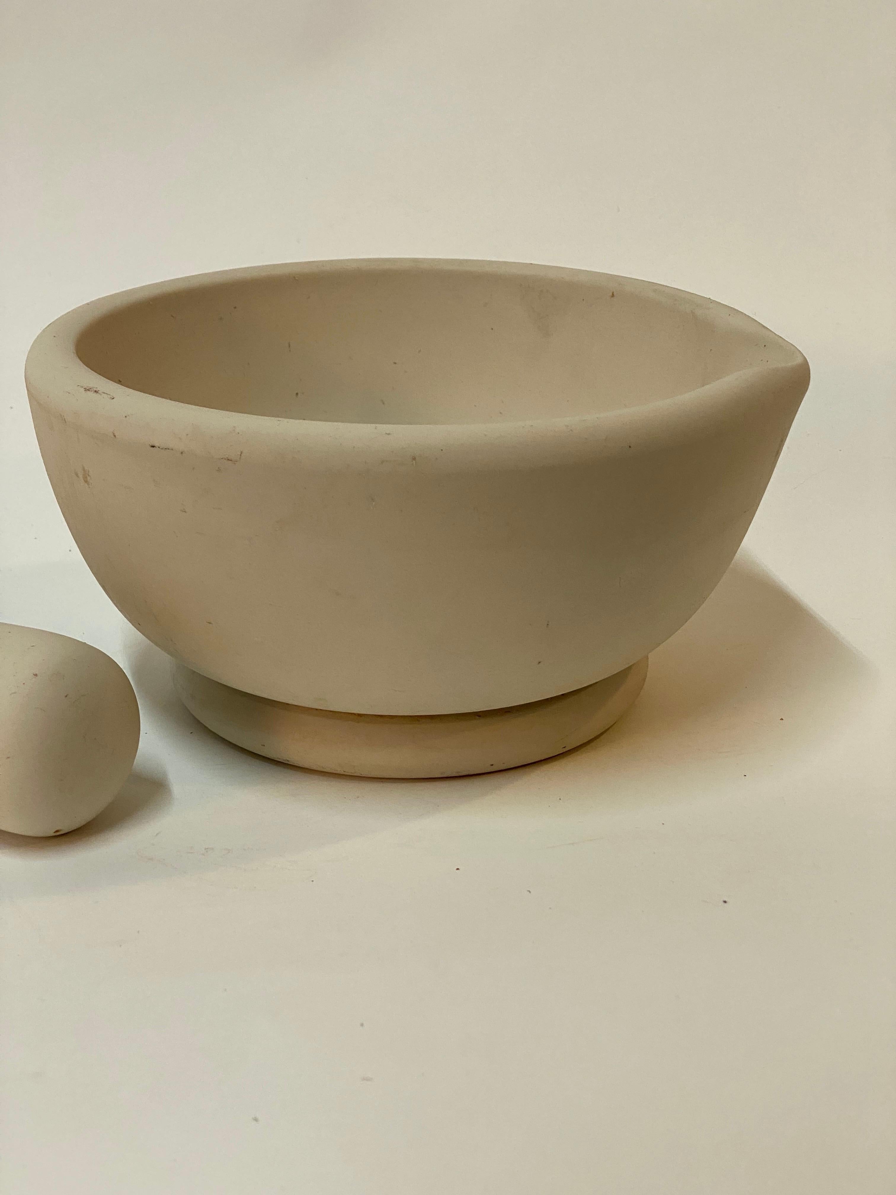 Mid-20th Century English Porcelain Mortar and Pestle #7 For Sale