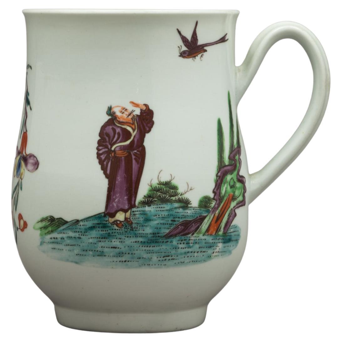 English Porcelain Mug, "Beckoning China Man", Worcester, circa 1756 For Sale
