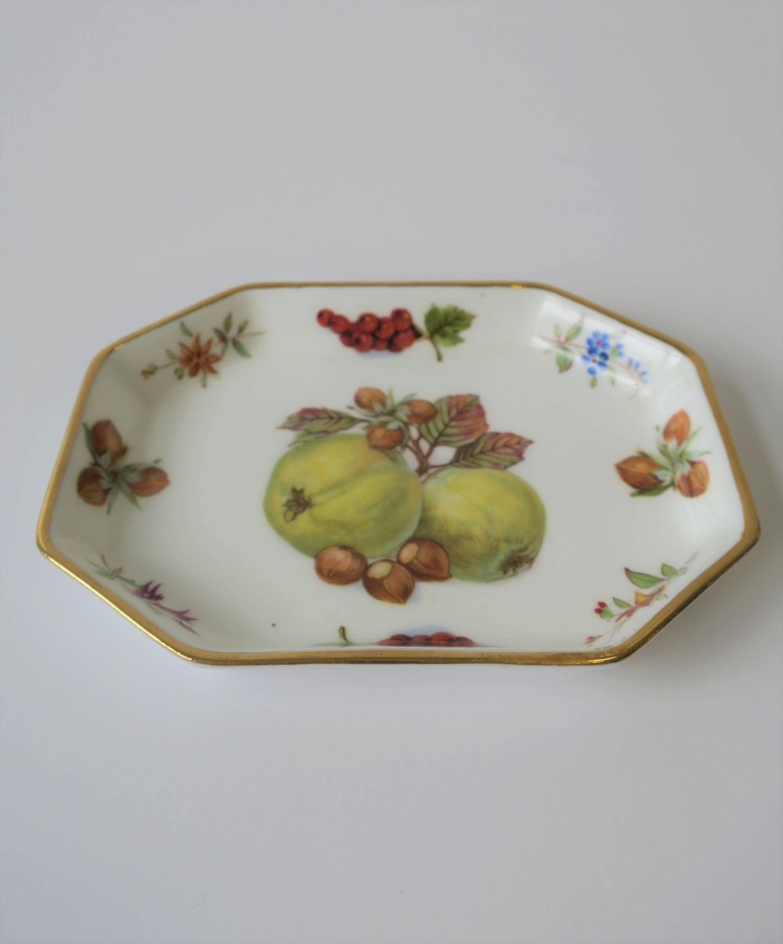 English Porcelain Jewelry Dish with Fruit Design by Hammersley For Sale 1