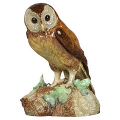English Porcelain Owl, Royal Crown Derby, Mid-20th Century