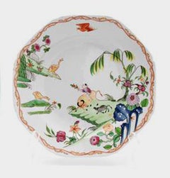 Miles Mason Porcelain Chinoiserie Plates with the Boy and Buffalo Pattern