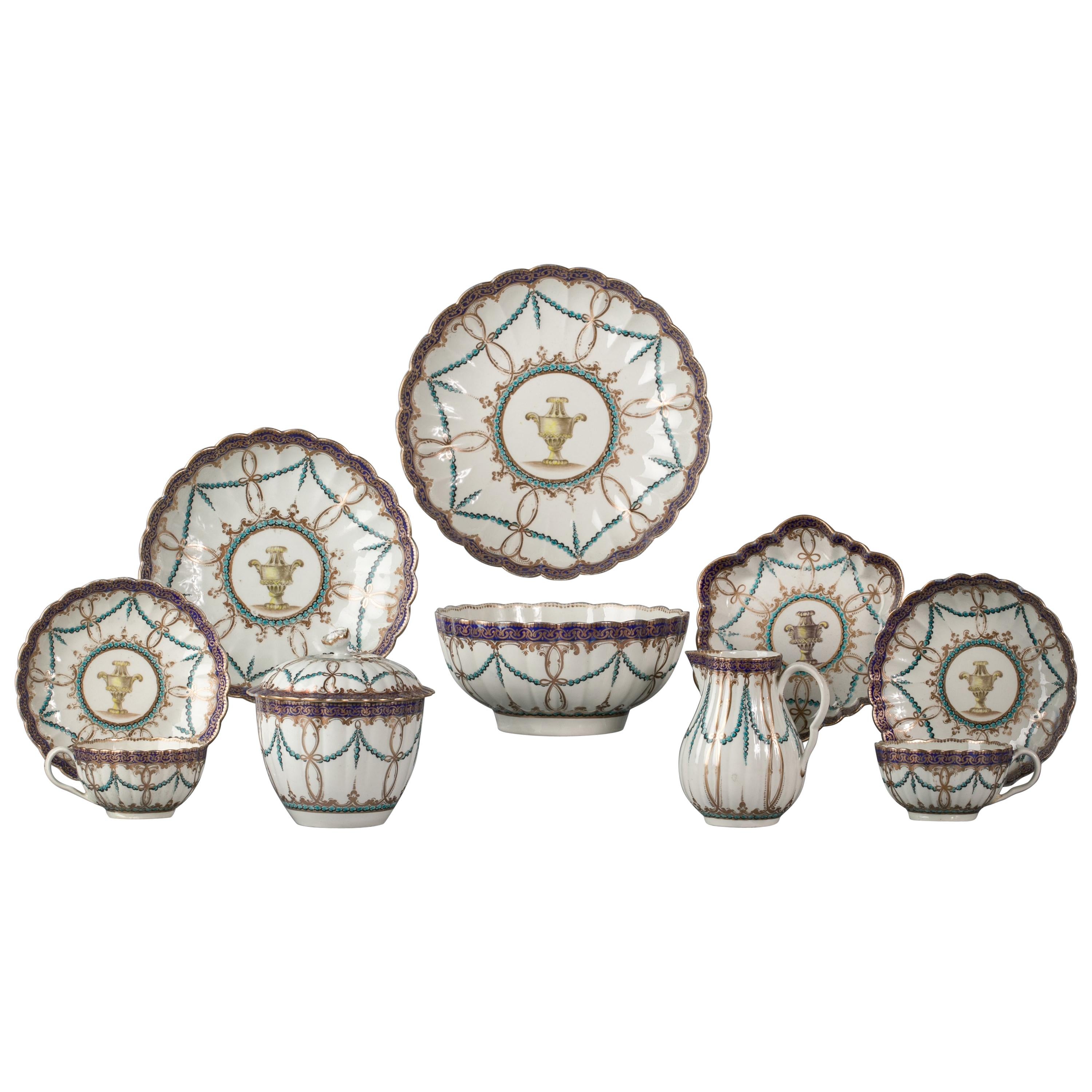 English Porcelain Part Set Tea Service, Worcester, circa 1770