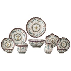 Servicio de té de porcelana inglesa Part Set, Worcester, circa 1770
