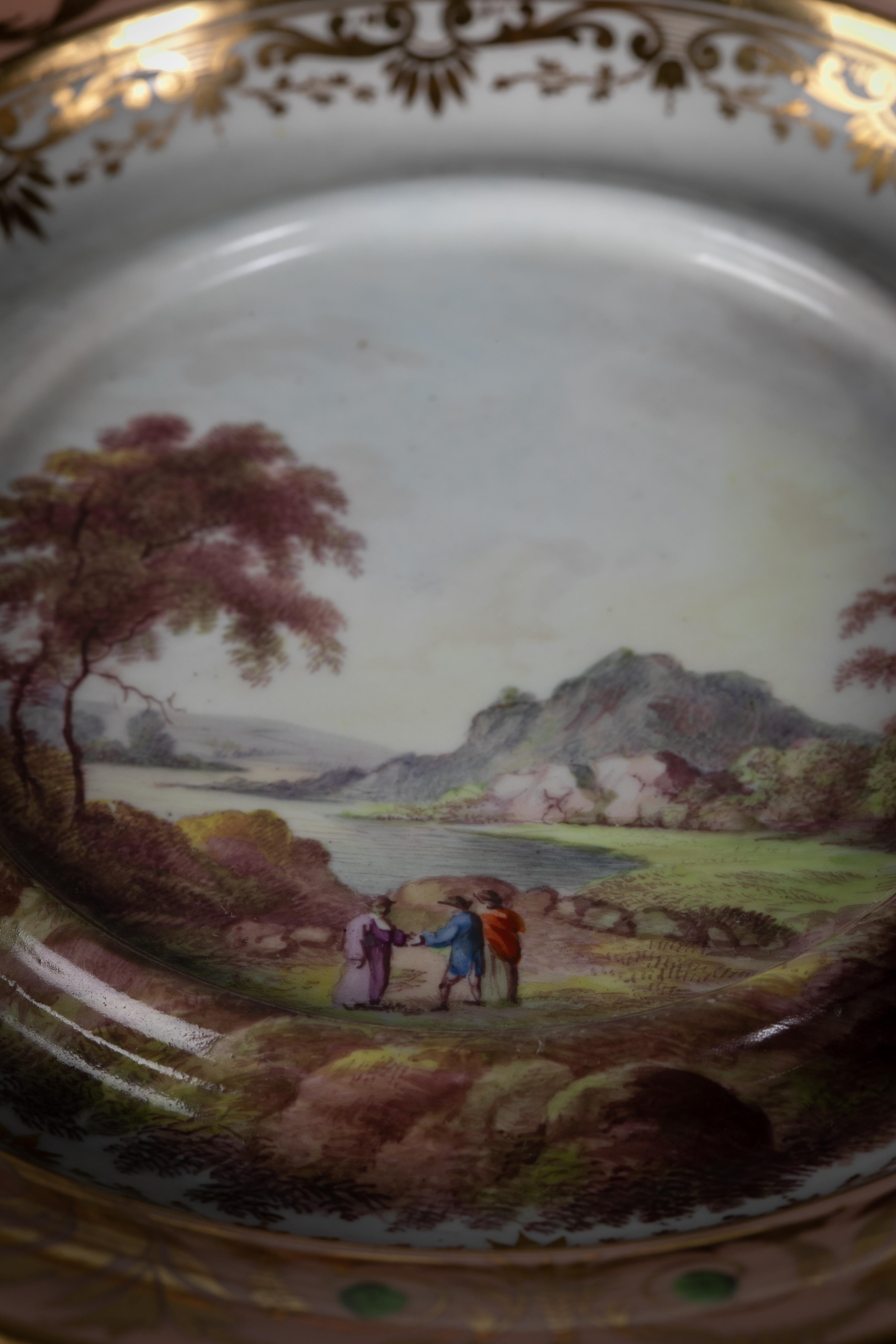 English Porcelain Peach-Ground Dessert Service, Derby, circa 1820 For Sale 13