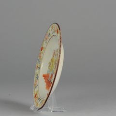 Englischer Porzellan-Perlenware-Teller „Colonial Scene“ Blumenornamente aus Porzellan, 19. Jahrhundert
