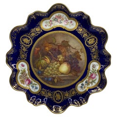 English porcelain plate, Fruit by James Rouse jnr. c. 1880.