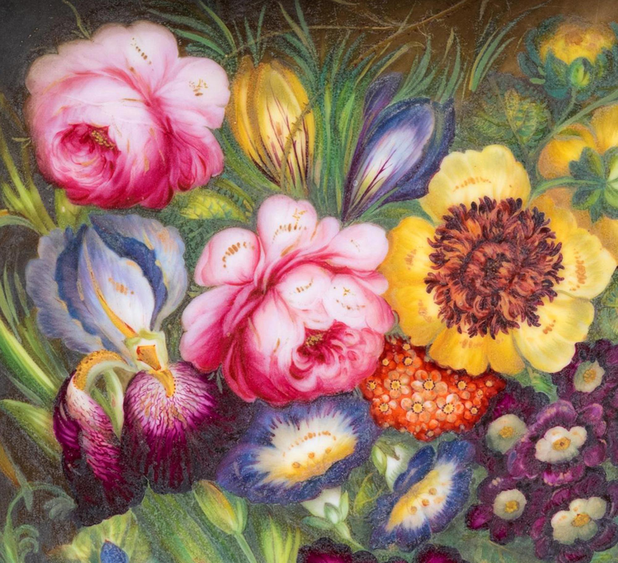 English Porcelain Porcelain Botanical Plaque For Sale 5