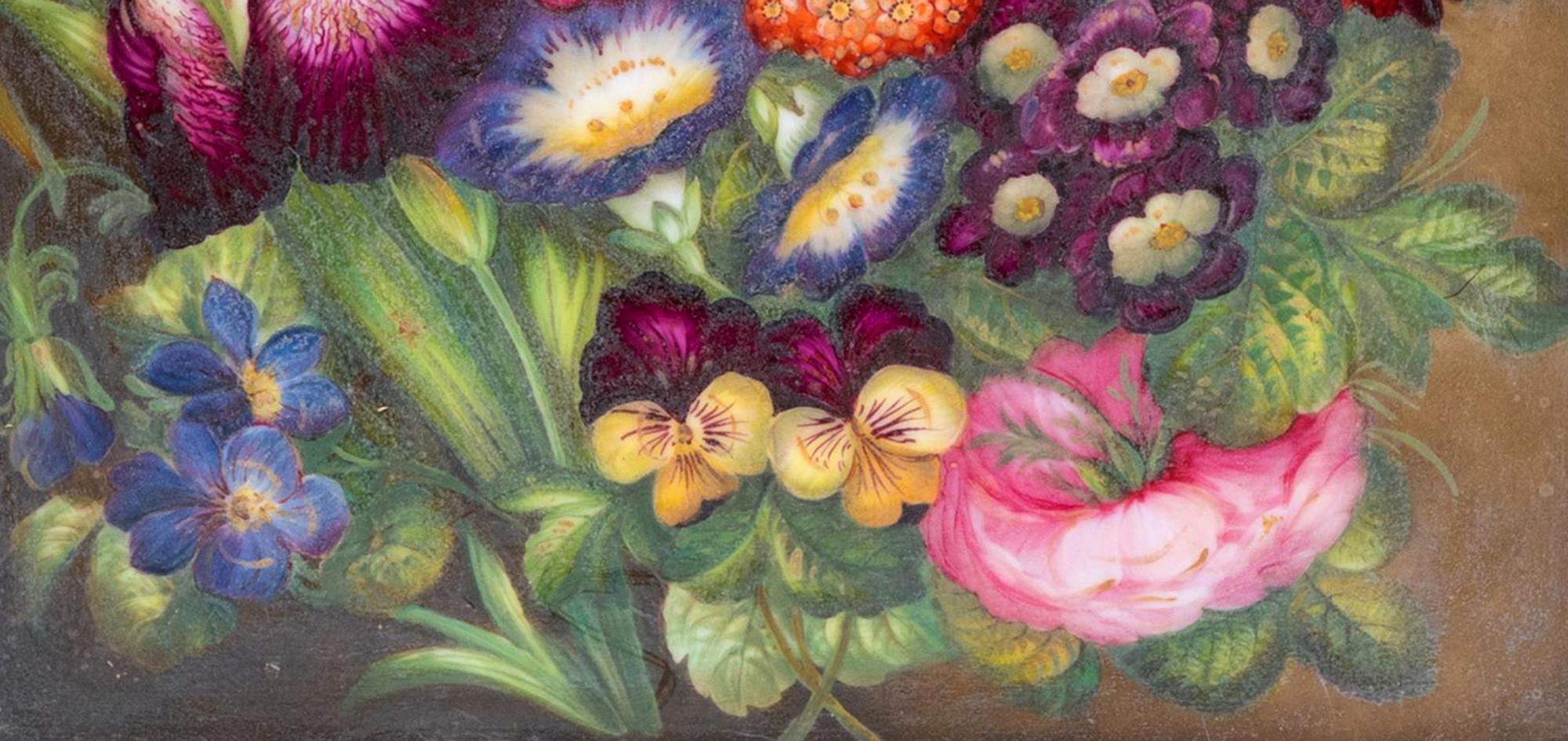 English Porcelain Porcelain Botanical Plaque For Sale 6