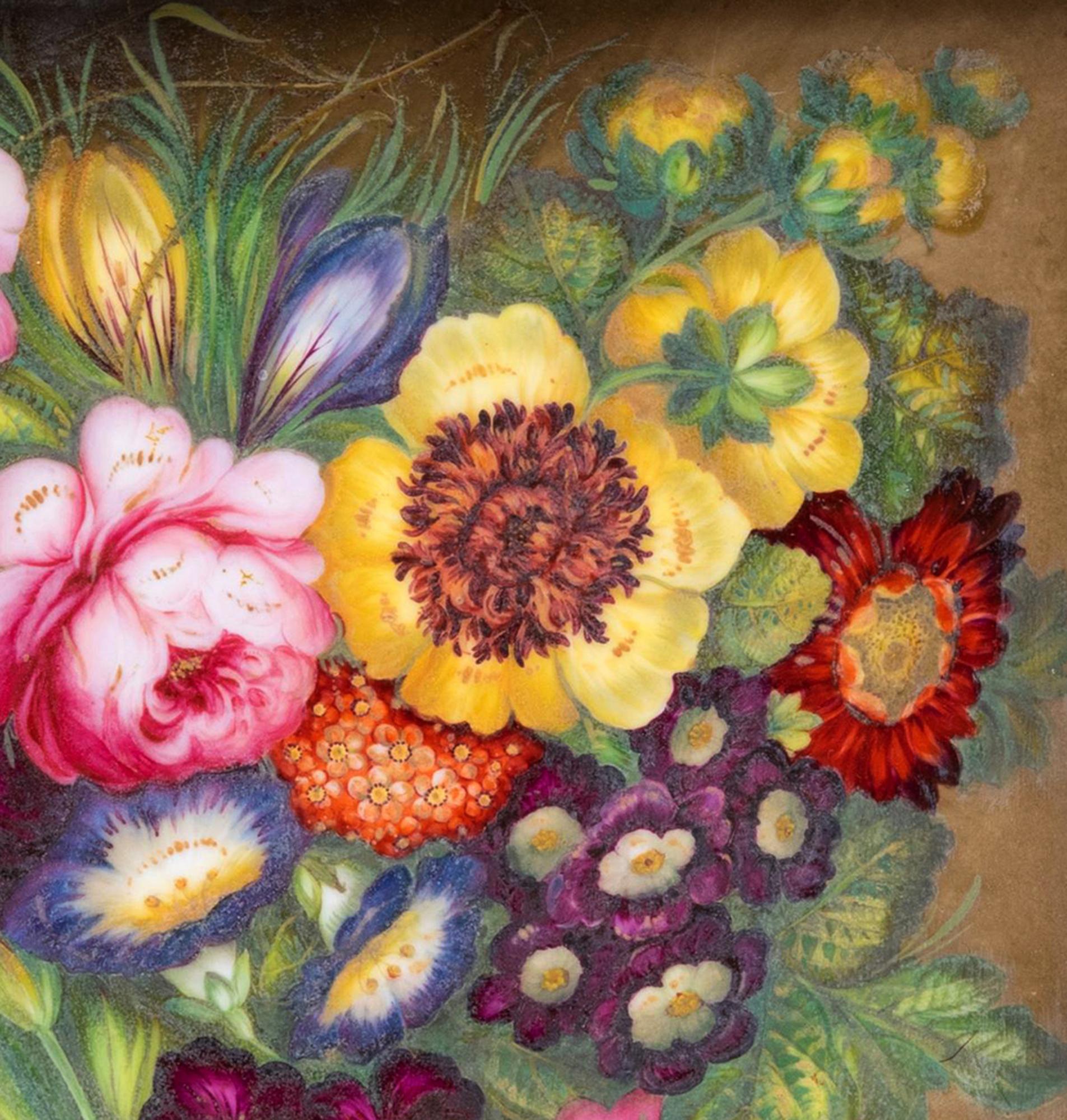 English Porcelain Porcelain Botanical Plaque For Sale 4