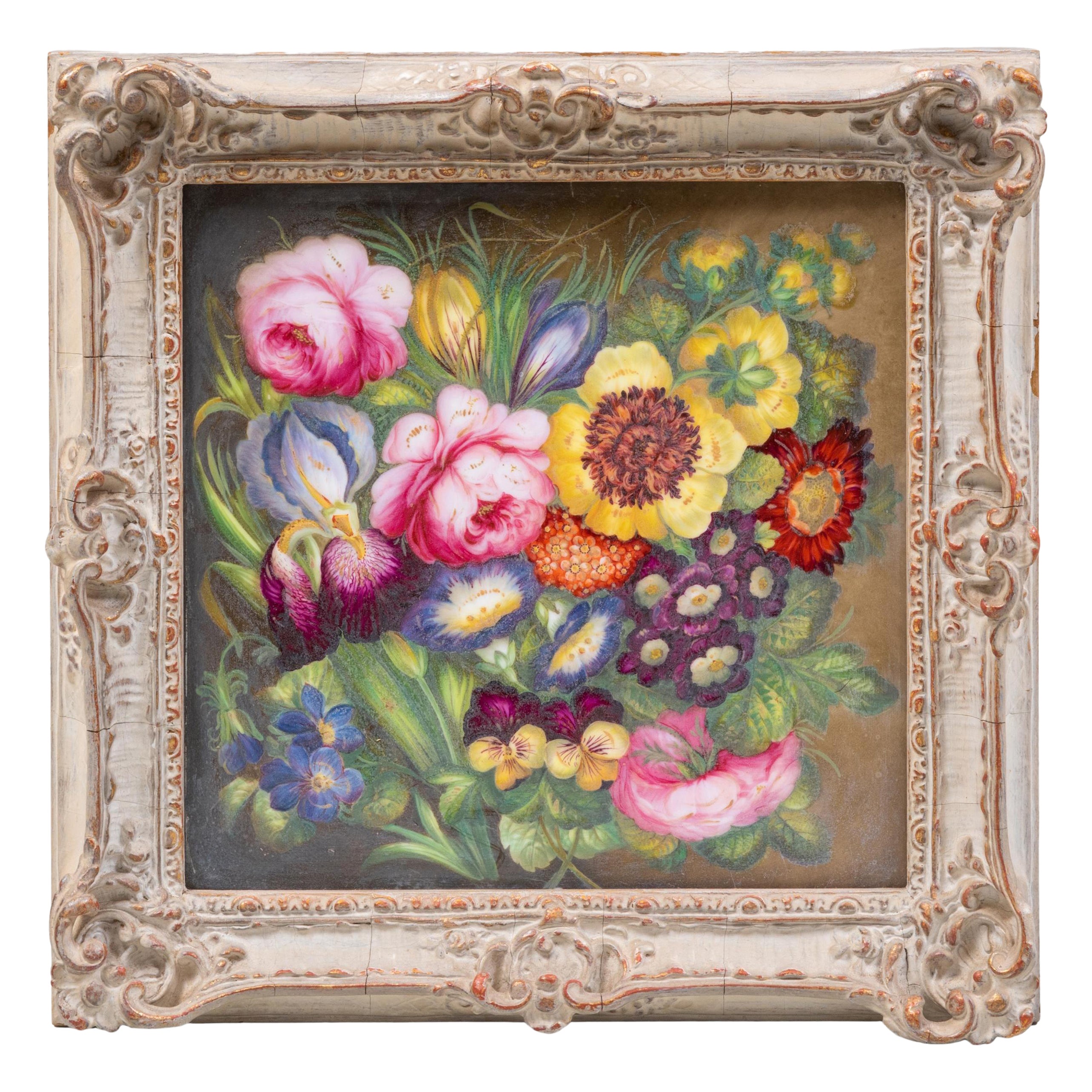 English Porcelain Porcelain Botanical Plaque