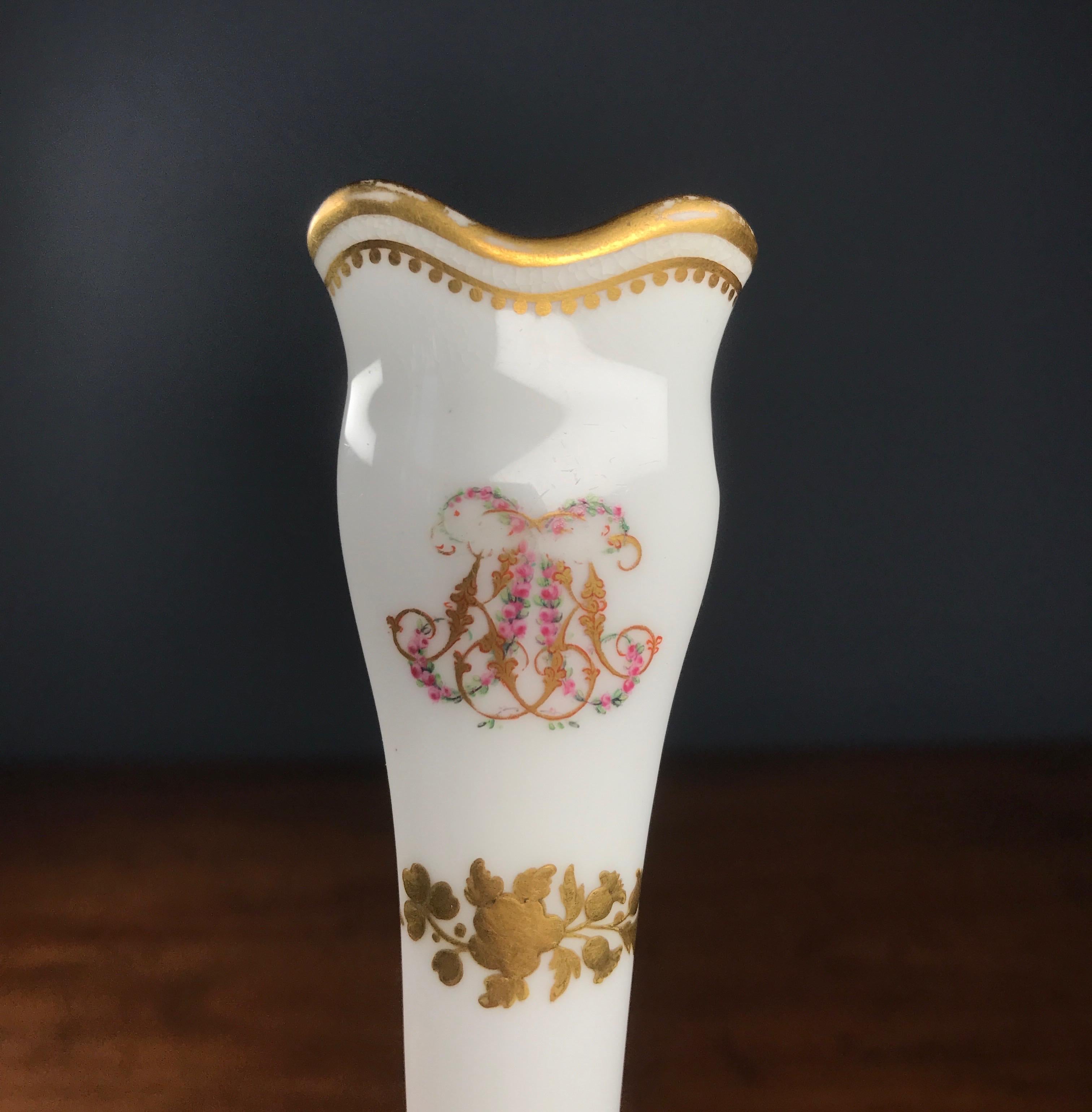 English Porcelain Posy Holder, October 13th 1847, Attr. Minton For Sale 7