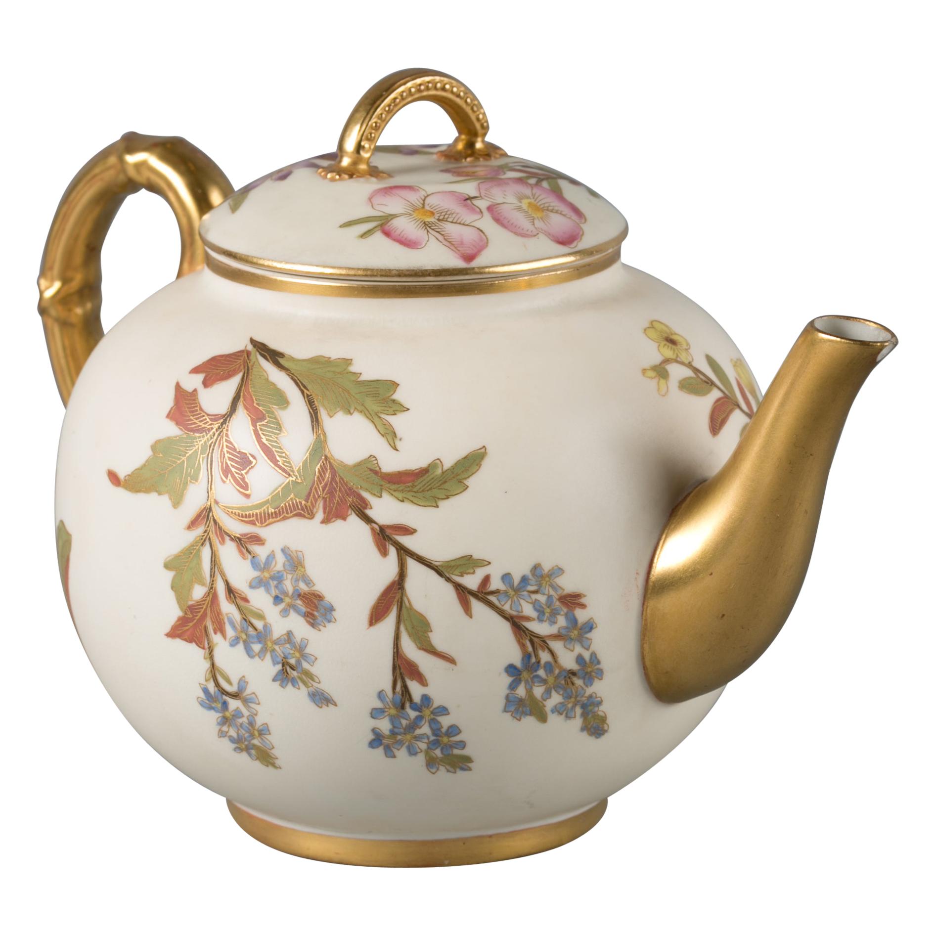 Englischer Porzellantopf, Royal Worcester, datiert 1888 im Angebot